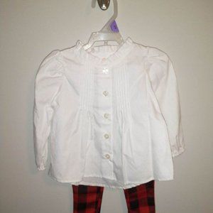 Wonder Nation baby toddler girl 12 month 2 piece red black checkered  K-041